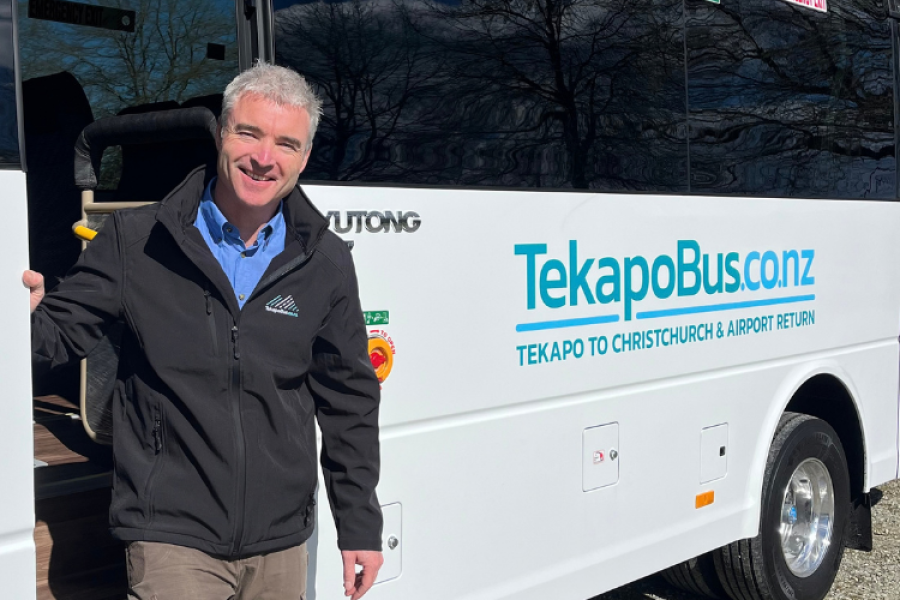 Tekapo Bus. Transportation, Lake Tekapo/Takapo, Mackenzie Region, New Zealand.