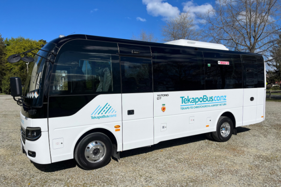 Tekapo Bus. Transportation, Lake Tekapo/Takapo, Mackenzie Region, New Zealand.