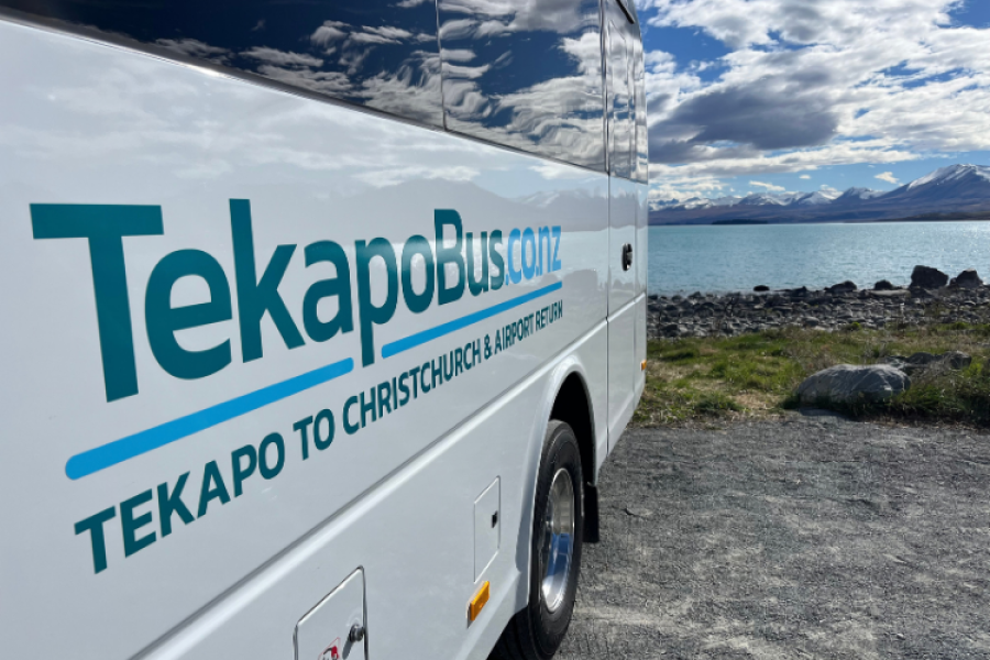 Tekapo Bus. Transportation, Lake Tekapo/Takapo, Mackenzie Region, New Zealand.
